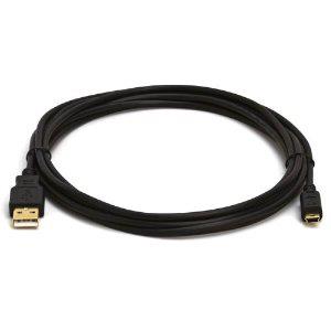 Gold Plated USB A Male/mini 5 Pin Cable 2m Black