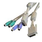 Cpu Cable DVI/kbd/ms 10m 3 In 1 - 2xDVI24+5 Male & 4xps/2 Ma