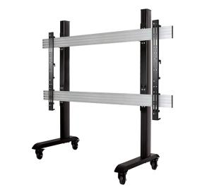 Touchscreen Trolley For 84in Max 200 Kg, 1400 X 800 Vesa, Silver & Black