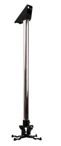 Fixed Drop Projector Ceiling Mount With Micro-adjustment - 1.5m  Chrome Pole Black