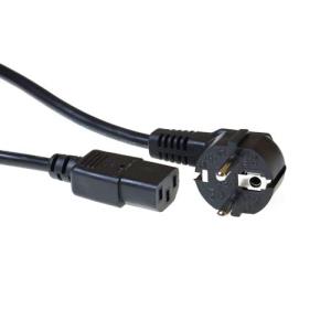 230v Connection Cable Schuko Male Angled - C13 Black 2m