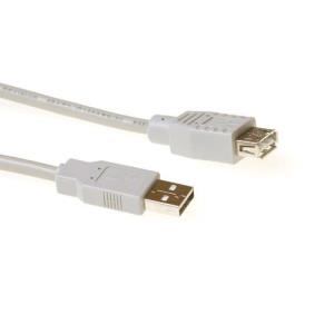 USB 2.0 Extension Cable USB A Male - USB A Female Ivory 5m