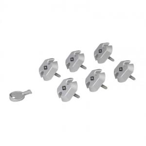 Set Of 6 Locking Caps For French/german Standard Outlet + 1 Key For Pdu